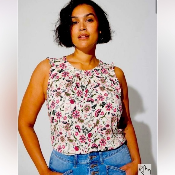 NWT Torrid Rayon Slub Ruffle Mock Neck Tank. Size 4X - Picture 1 of 14